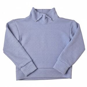 ebb & flow Periwinkle Textured Funnel Neck Pullover Cropped Sweatshirt  XL